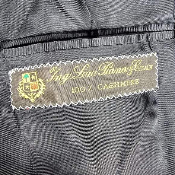 Loro Piana Saks Fifth Avenue Blazer 46L Black 100% Cashmere Sport Coat Jacket